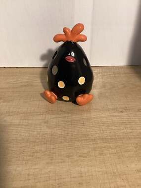 Bella Casa by Ganz Black and White Polka Dot Ceramic Chicken Tea Light Candle Ho
